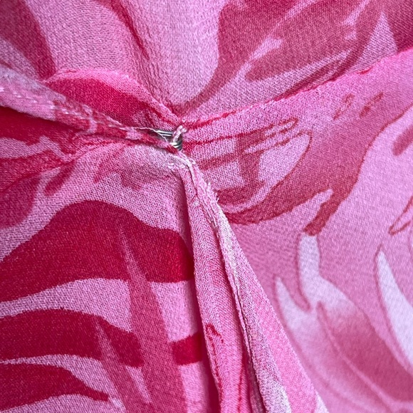 Adriana Papell Silk Pink & Red Floral Print Wrap Jacket Vintage Size 16 NWT - Picture 4 of 16
